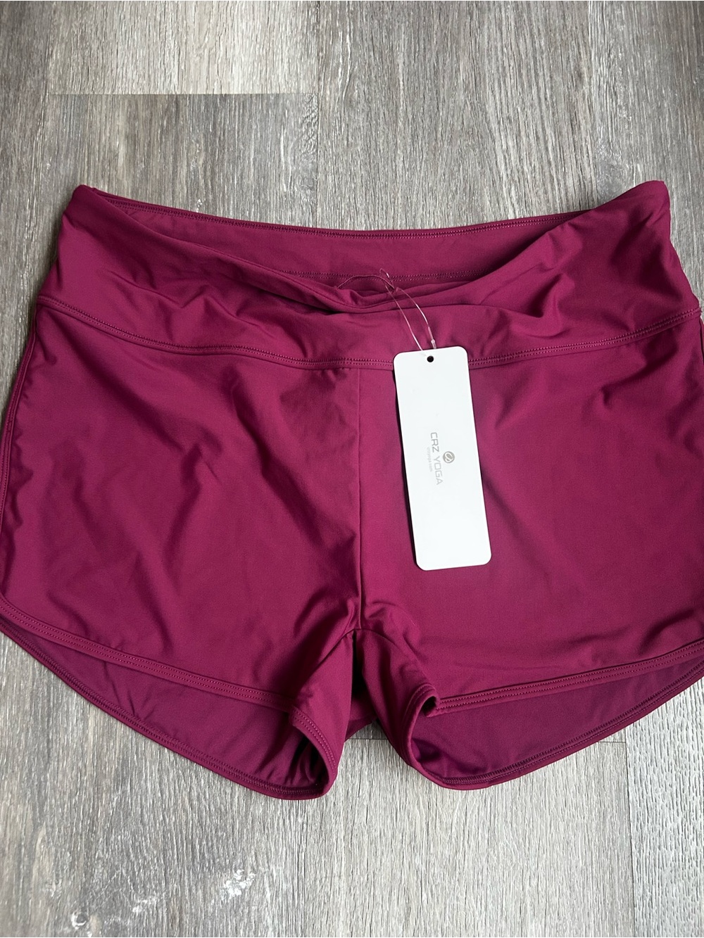 CRZ YOGA Women's Fuchsia High Rise BoyShorts Bikini Shorts Bottom XL 14 NWT